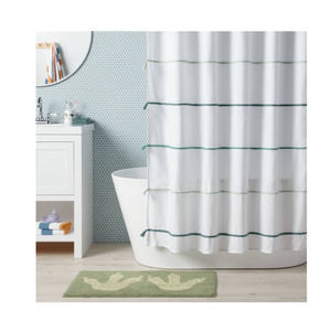 NEW Pillowfort Shower Curtain- Green Stripes- Submarine